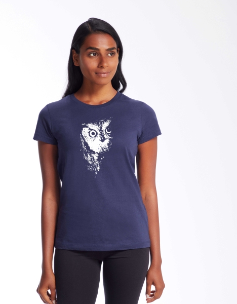 Eule Damen Bio-Baumwoll T-Shirt - Navy | Nachhaltig & Fair
